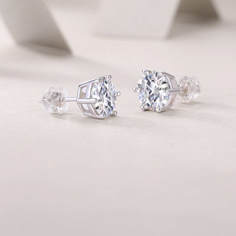 S925 Silver Moissanite Stud Earrings Luxury Fashion Jewelry
