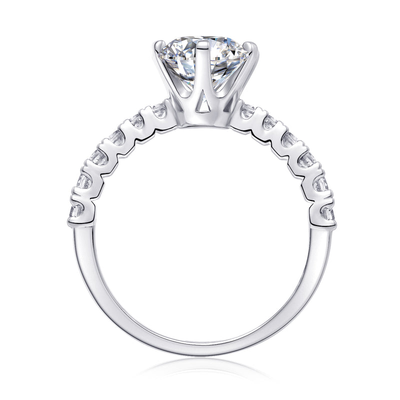 2 Carat Moissanite Silver Ring Luxury Fashion Statement - 6