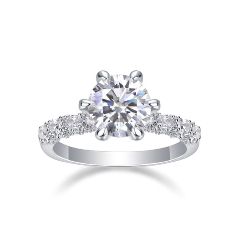 1Lady Luck Moissanite Silver Ring Luxury Fashion Jewelry