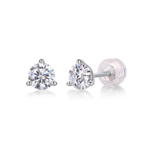 Luxury Moissanite Stud Earrings in S925 Silver 0.5 Carat