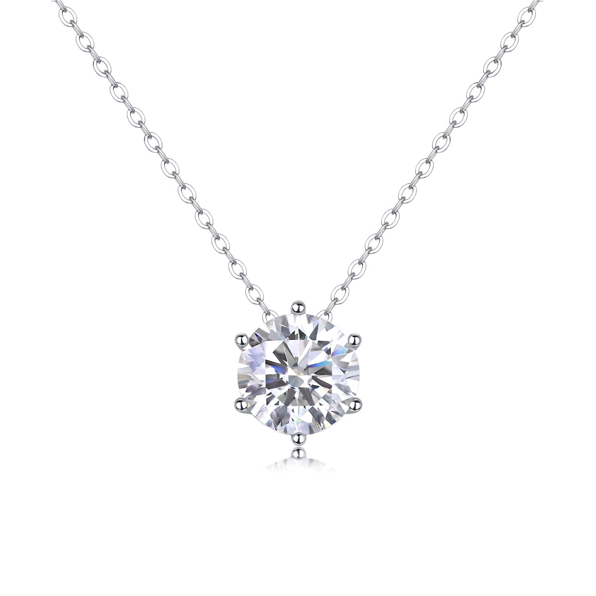 Luxury Moissanite Pendant Necklace in S925 Silver 1-3 Carat Elegant Design