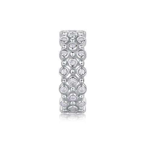 Multi-row Moissanite S925 Silver Ring Luxury Fine Jewelry
