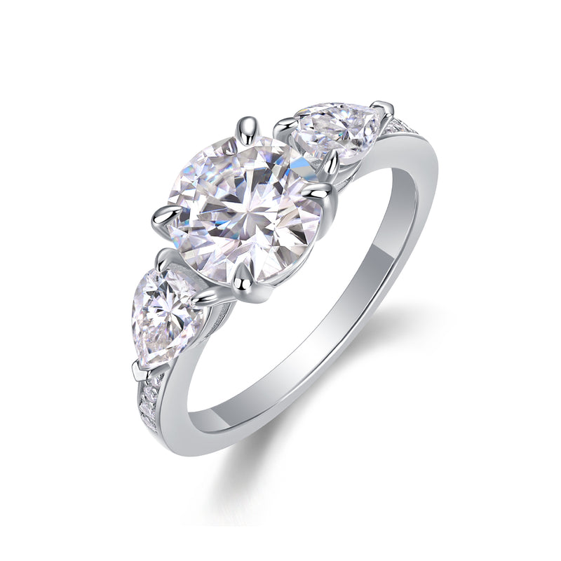 2 Carat Moissanite Silver Ring Modern Elegant Fine Jewelry - 3