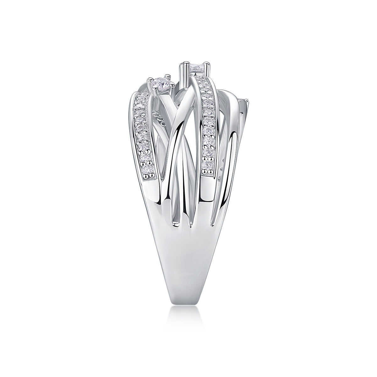 S925 Silver Moissanite Star Ring Luxury Fashion Design