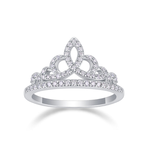 S925 Silver Moissanite Crown Ring Elegant Luxury Design