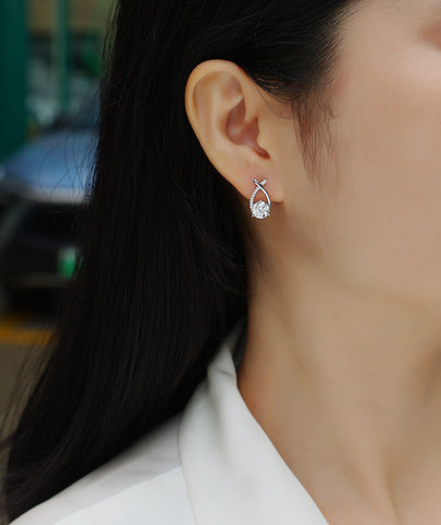 1-Carat Moissanite S925 Silver Stud Earrings Set