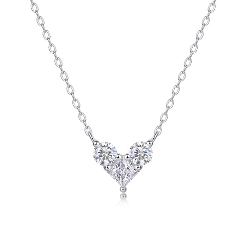 S925 Sterling Silver Square Moissanite Pendant Necklace Fashion Jewelry