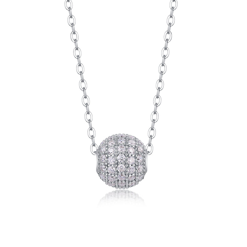 1Meet At This Moment Moissanite Pendant Necklace in S925 Sterling Silver with Platinum Plating - 3