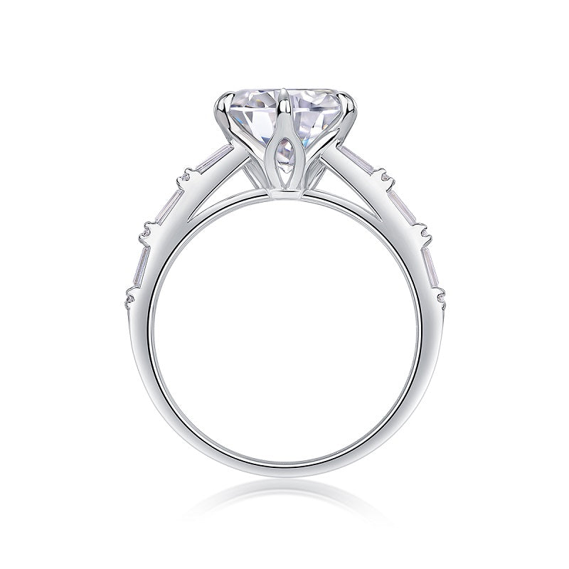 1Vanilla 3-Carat Moissanite S925 Sterling Silver Ring Set Modern Elegant Fine Jewelry - 1