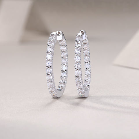 Luxury Moissanite Stud Earrings in S925 Silver Elegant Fashion Jewelry