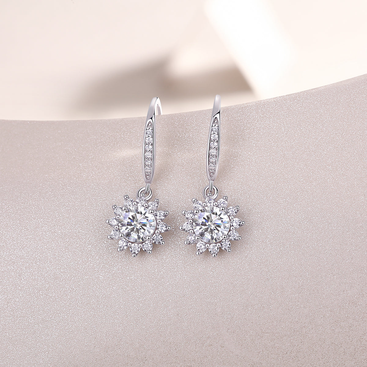 S925 Sterling Silver Moissanite Stud Earrings Half-Carat Diamond Style