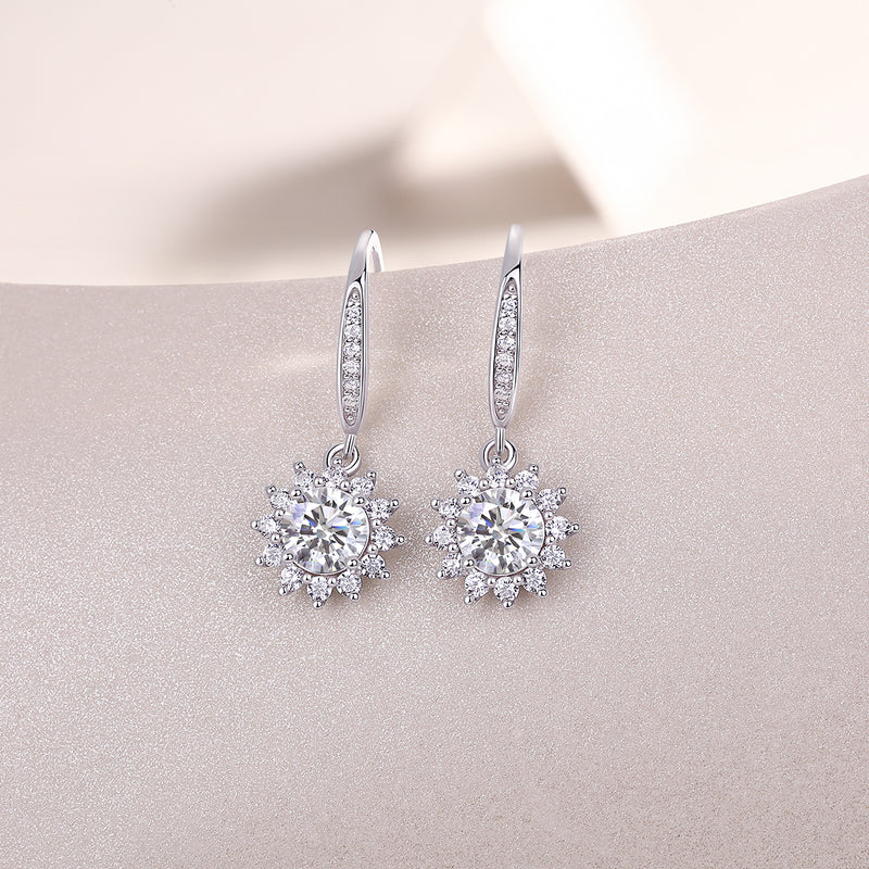 S925 Sterling Silver Moissanite Stud Earrings Half-Carat Sparkling Drop Design - 5