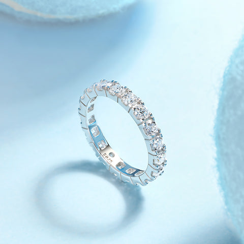 S925 Silver Starry Sky Moissanite Ring Luxury Fashion Jewelry