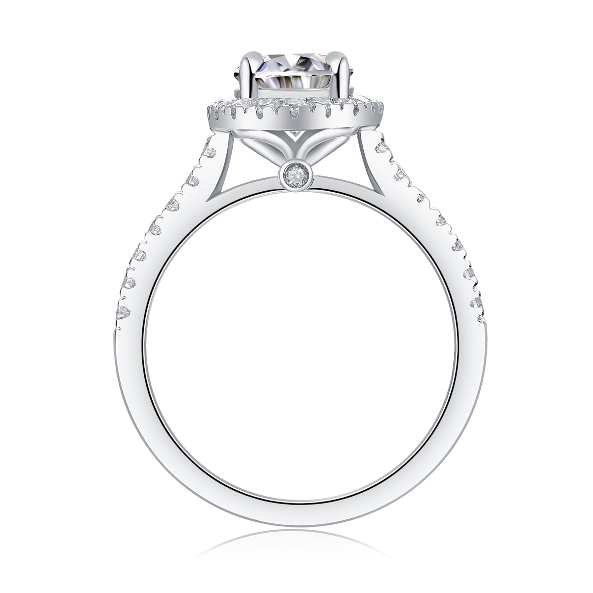 Audrey Large Egg-Shaped Moissanite Silver Ring S925 Fine Jewelry