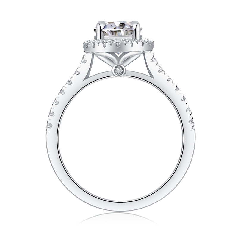 Audrey Large Egg-Shaped Moissanite Sterling Silver Ring S925 Modern Elegant Fine Jewelry - 4