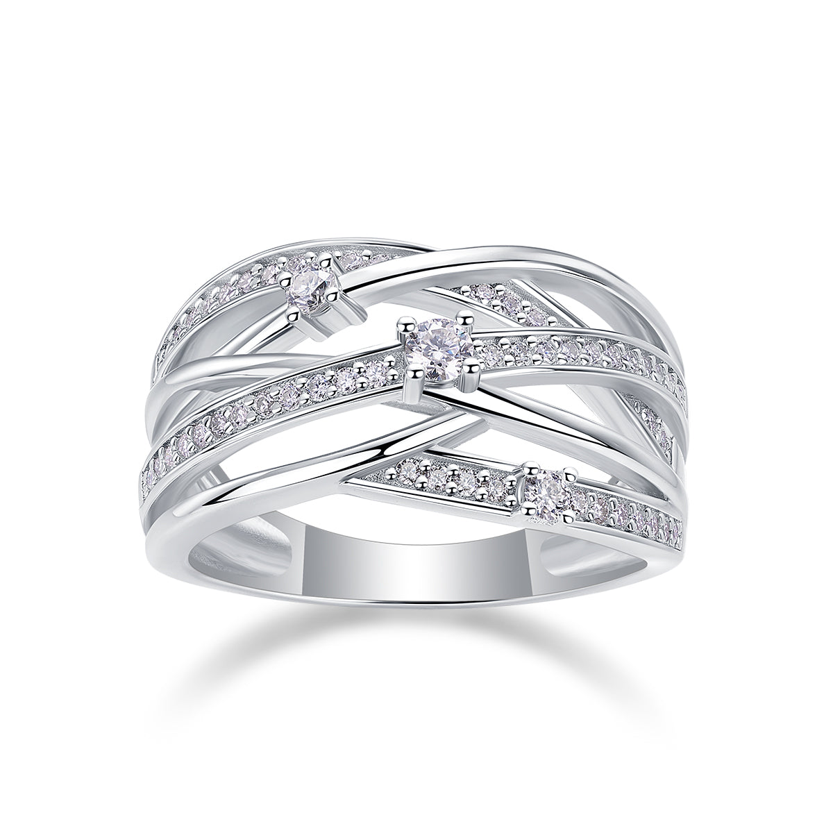 S925 Silver Moissanite Star Ring Luxury Fashion Design