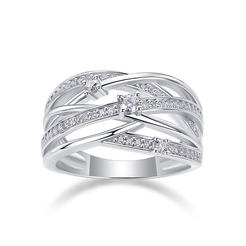 S925 Silver Moissanite Star Ring Luxury Fashion Design