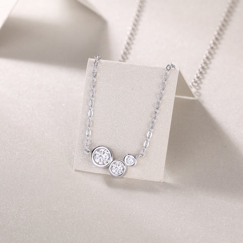 S925 Sterling Silver Moissanite Pendant Necklace Fashion Jewelry
