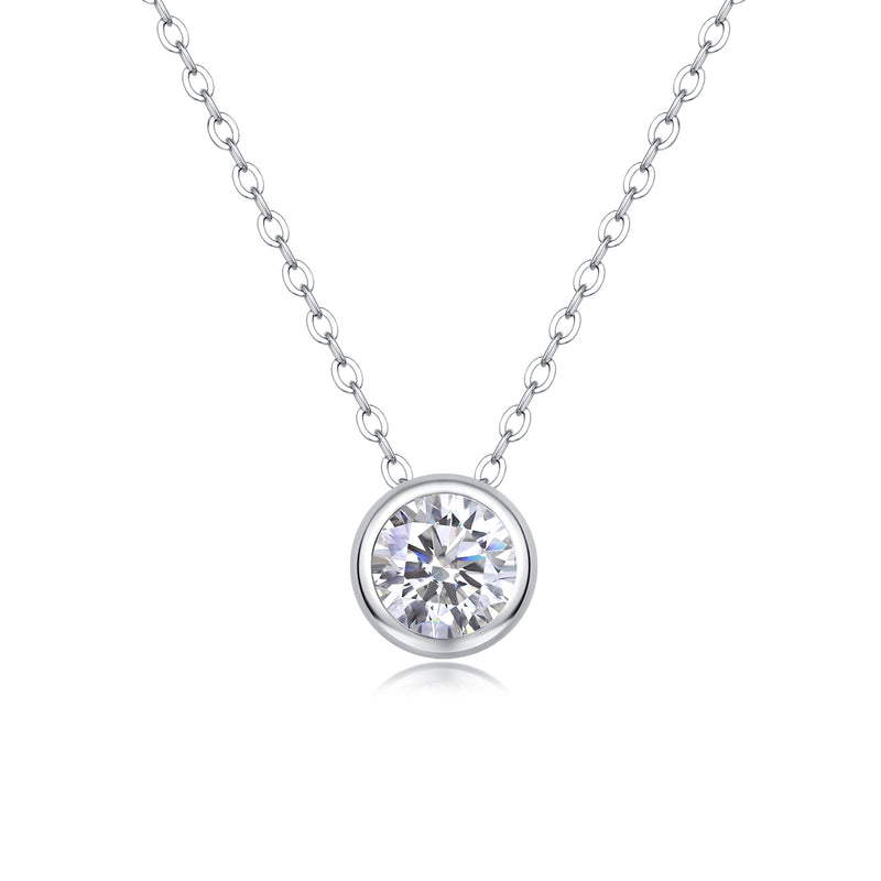 1Purity 1-Carat Moissanite Pendant Necklace in S925 Sterling Silver - Modern & Elegant Fine Jewelry - 6