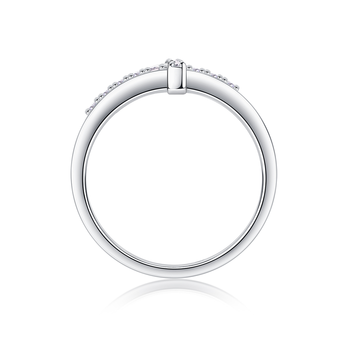 1Holy Light Cross S925 Sterling Silver Ring with Moissanite Accent