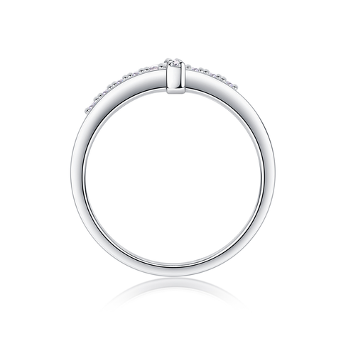 1Holy Light Cross S925 Sterling Silver Ring with Moissanite Accent