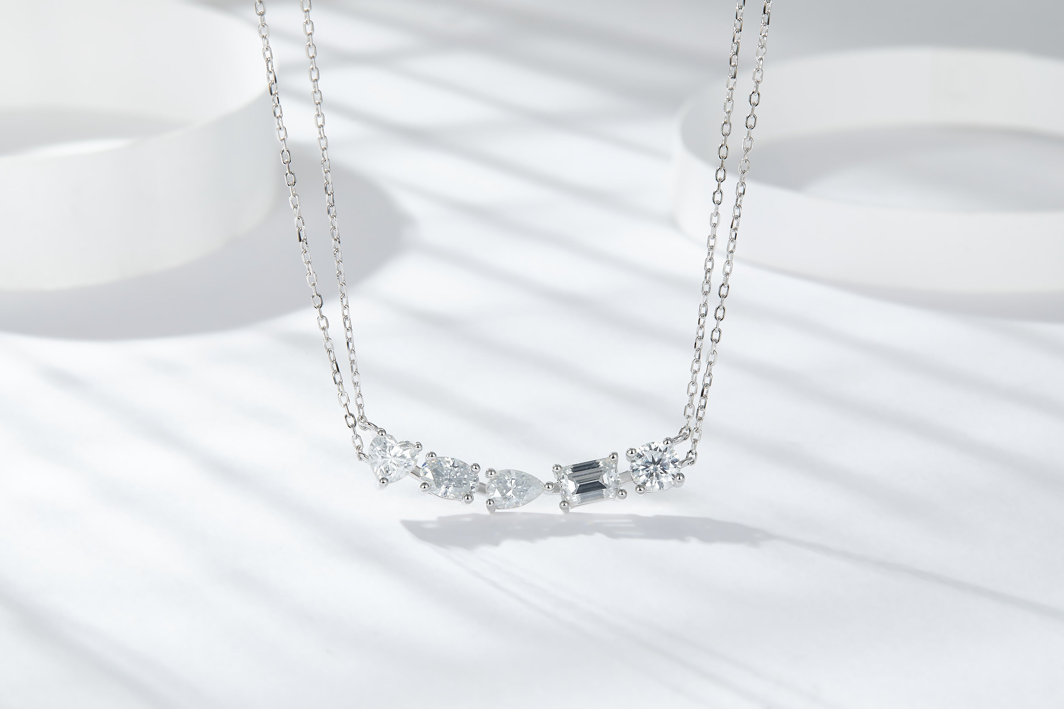 1Galaxy Moissanite Pendant Set in S925 Sterling Silver with Platinum Plating