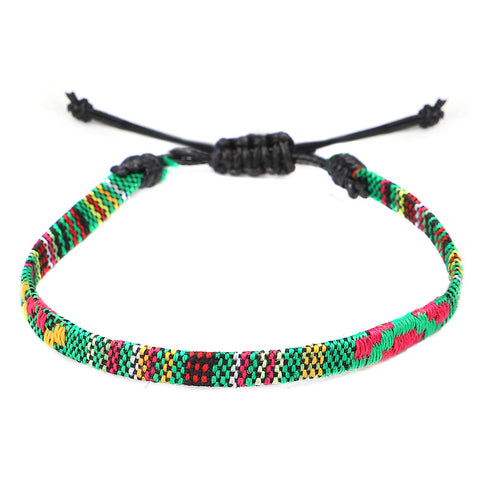 Bohemian Hand Woven Rainbow Color Cloth Anklet