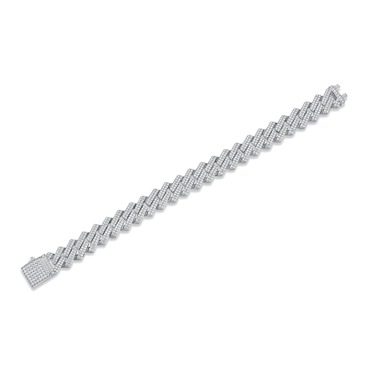S925 Silver Moissanite Luxury Bracelet Elegant Double Link Design