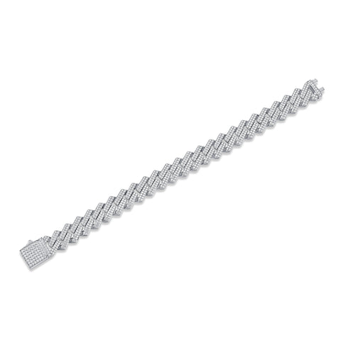 S925 Silver Moissanite Luxury Bracelet Elegant Double Link Design