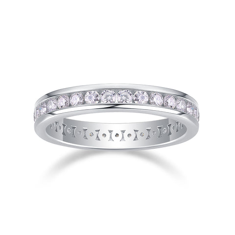 S925 Silver Moissanite Ring Luxury Fashion Band Minimalist Design