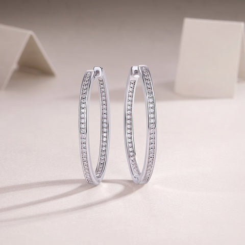 S925 Silver Moissanite Stud Earrings Luxury Fashion Diamond-Inlaid