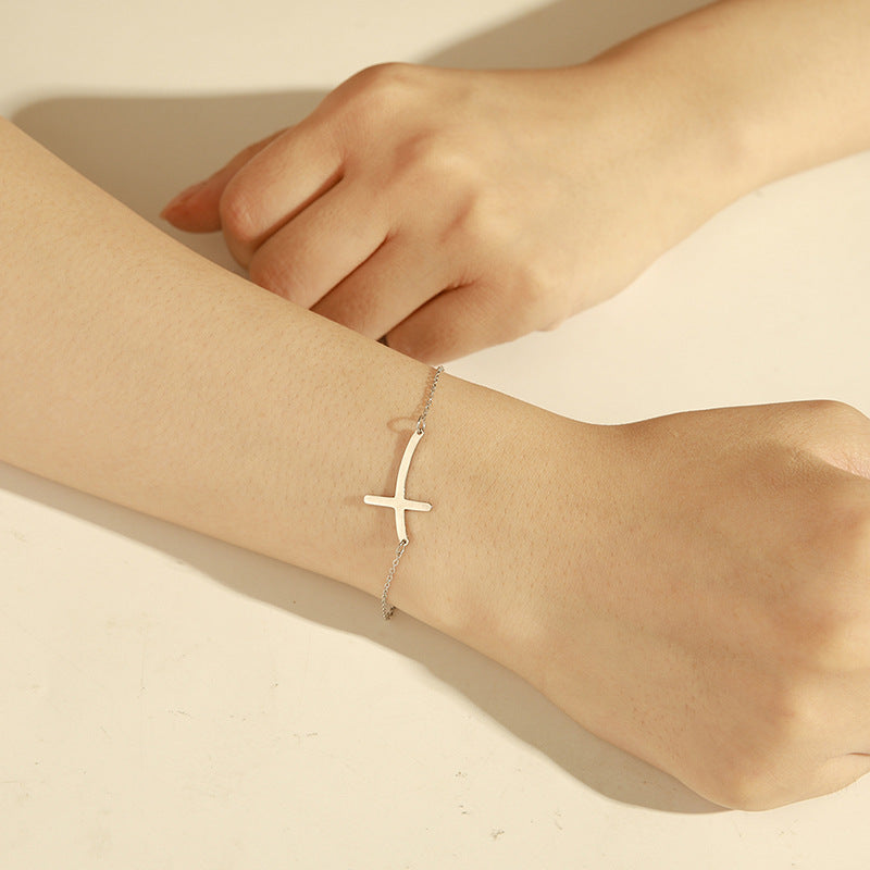Minimalist Stainless Steel Cross Bracelet - 3