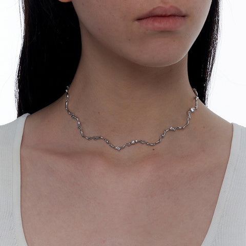 Adjustable Wave Pattern Gold Plated Brass Necklace