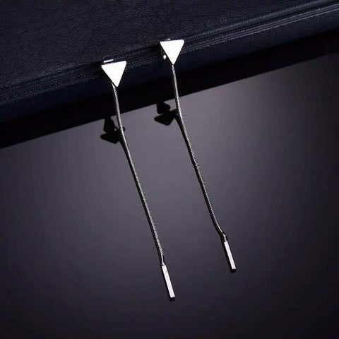 Minimalist Triangle Tassel Earrings for Women