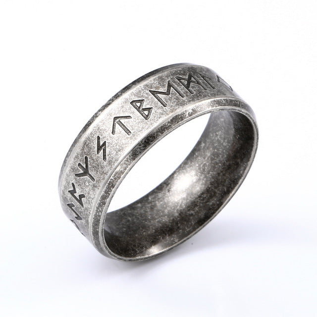 Men's Stainless Steel Viking Odin Rune Ring - 3
