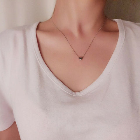 Minimalist Heart-Shaped Copper Clavicle Necklace