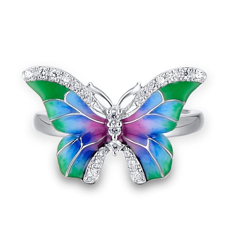 Colorful Enamel Butterfly Copper Jewelry Collection - 1