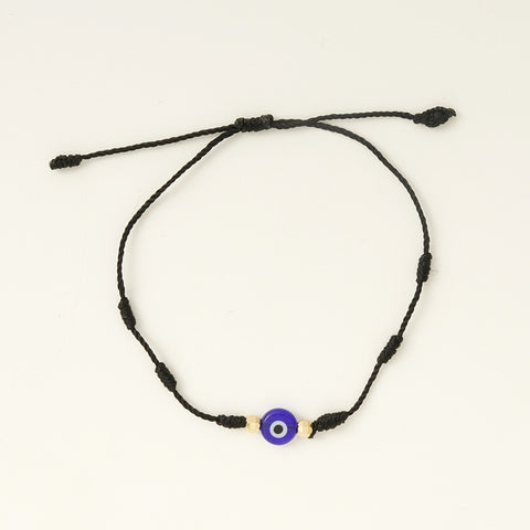 7-Knot Evil Eye Adjustable Bracelet Set with Blue Eye Charm