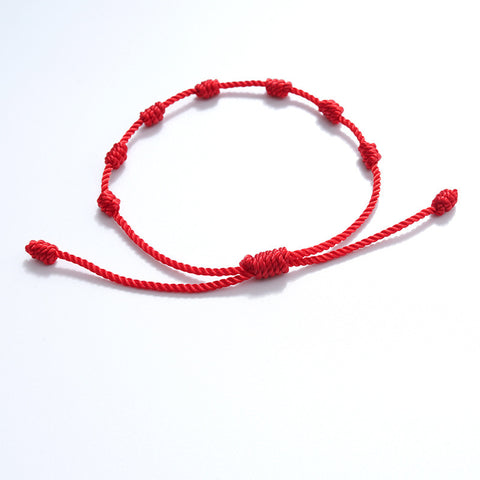 7-Knot Evil Eye Adjustable Bracelet Set with Blue Eye Charm