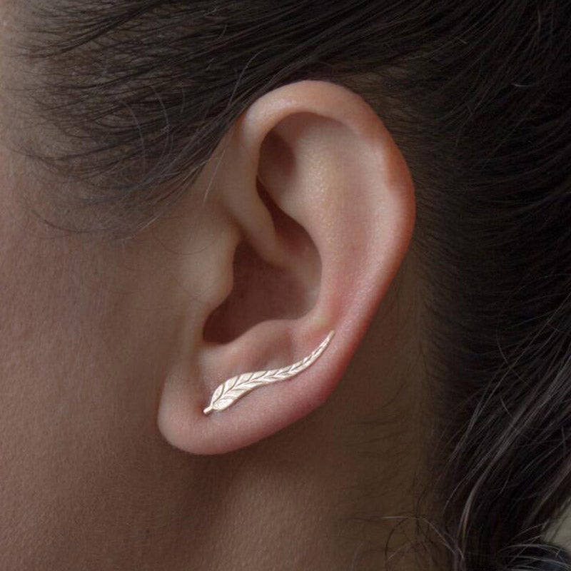 Natural Landscape Mountain Ear Climber Earring in Gold and Silver - 2