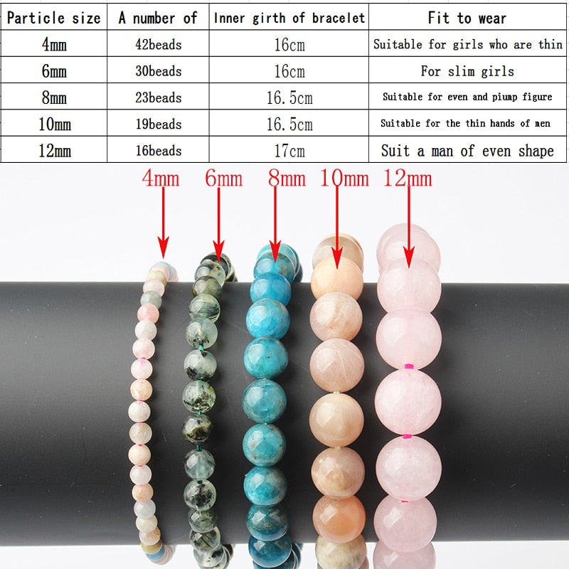 Natural Blue Apatite Beaded Bracelet for Men and Women - 2