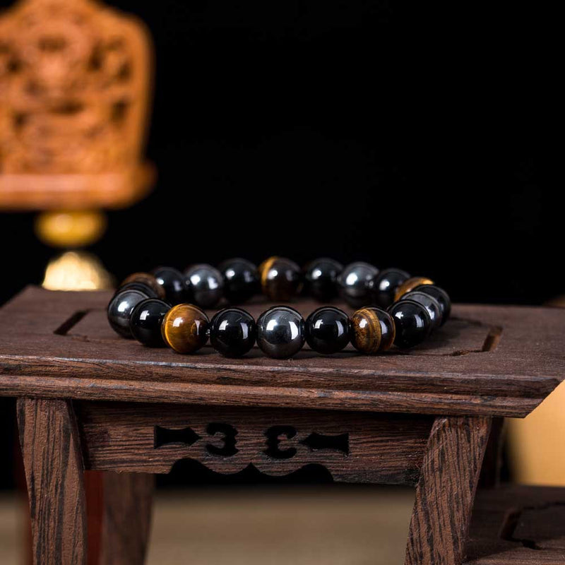 Natural Tiger Eye Stone Bracelet for Men and Women - 4