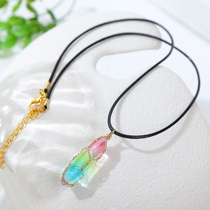 Women's Geometric Crystal Pendant Necklace - 4