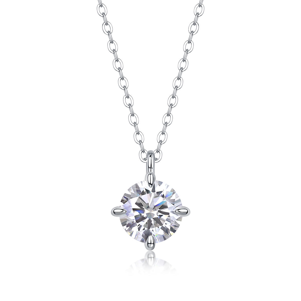 2-Carat Moissanite Pendant Necklace in S925 Silver