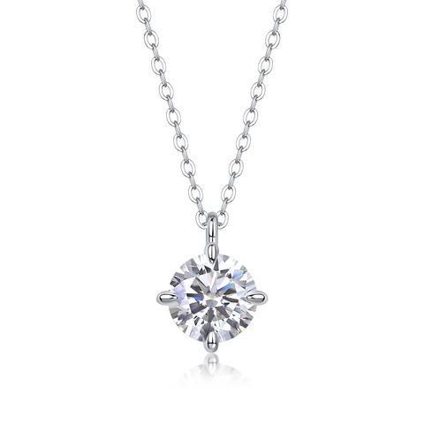 2-Carat Moissanite Pendant Necklace in S925 Silver