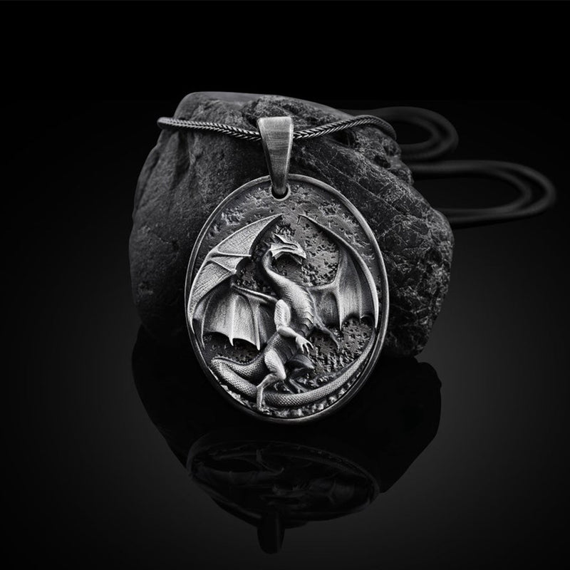 Men's Dragon Pendant Necklace in Titanium Steel - 5