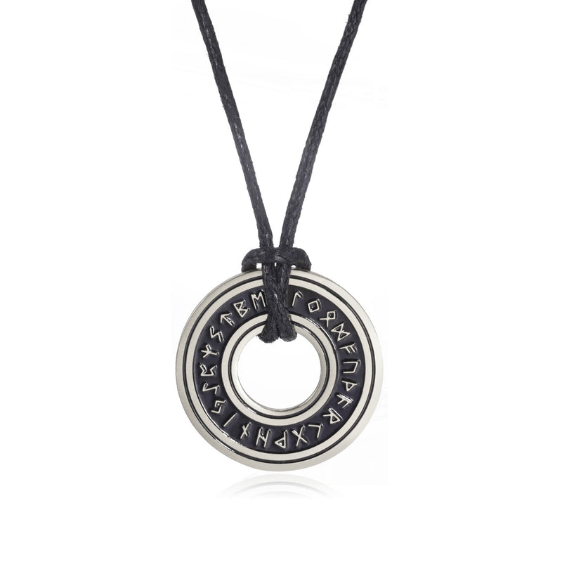 Vintage Nordic Rune Pendant Necklace for Men Alloy Viking Amulet - 6