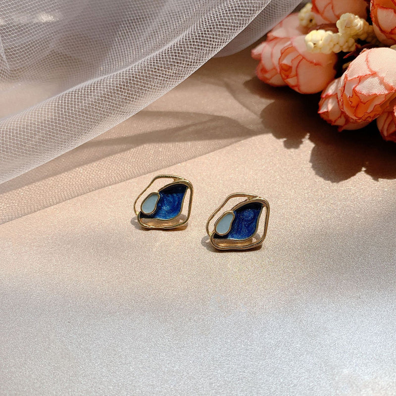Simple Geometric Alloy Stud Earrings for Women - 1