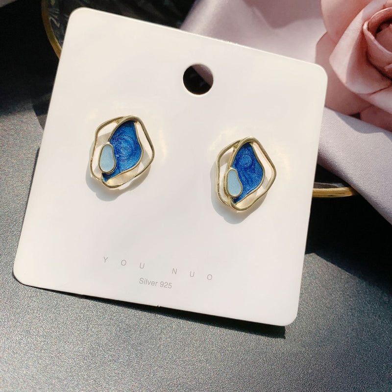 Simple Geometric Alloy Stud Earrings for Women - 3