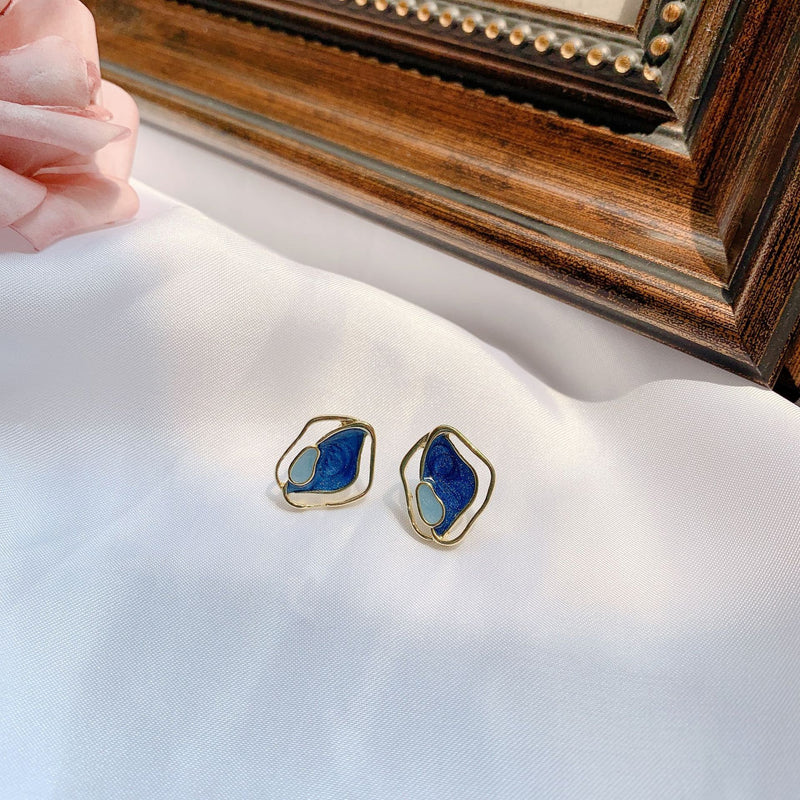 Simple Geometric Alloy Stud Earrings for Women - 4